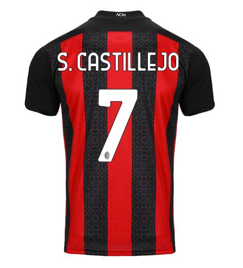 AC Milan Home Kit Soccer Jersey S. CASTILLEJO #7 2020/21